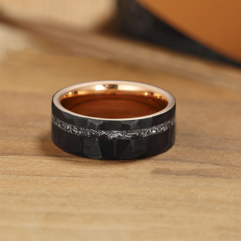 Obsidian Ember Tungsten Ring