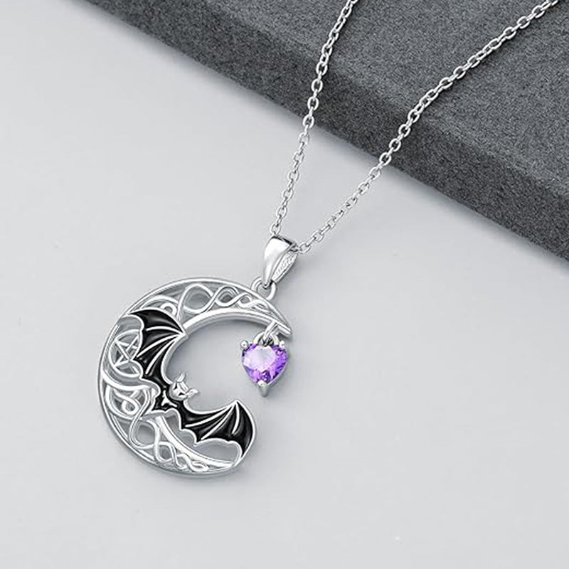 Moonlit Bat Charm Necklace