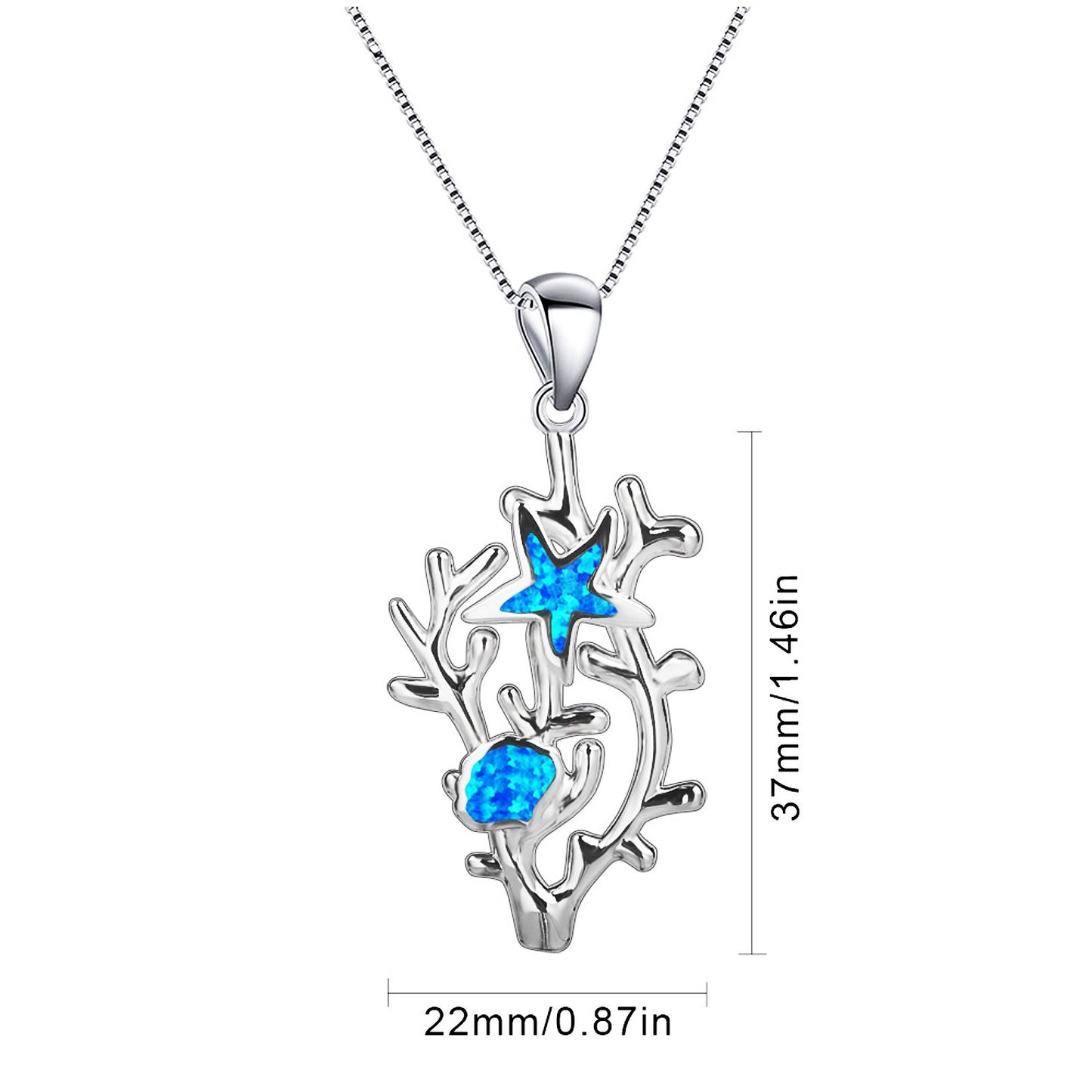 Blue Opal Sea Bloom Pendant Necklace