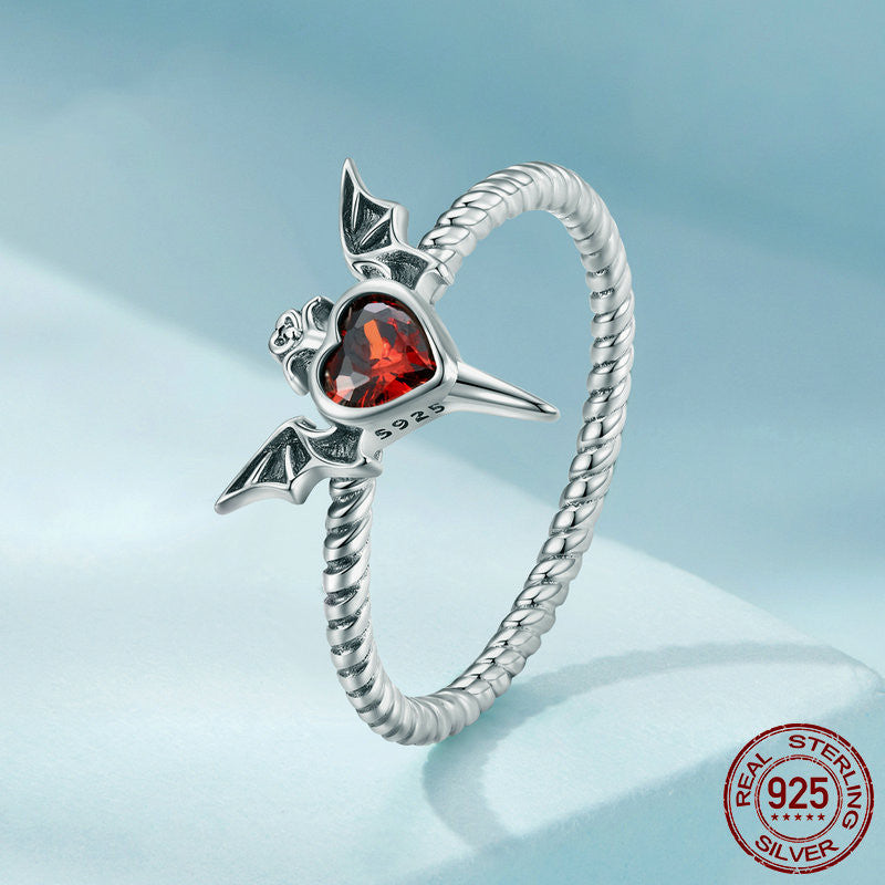 Dark Wind Wings Silver Ring