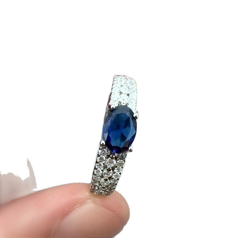 Azure Moissanite Elegance Ring