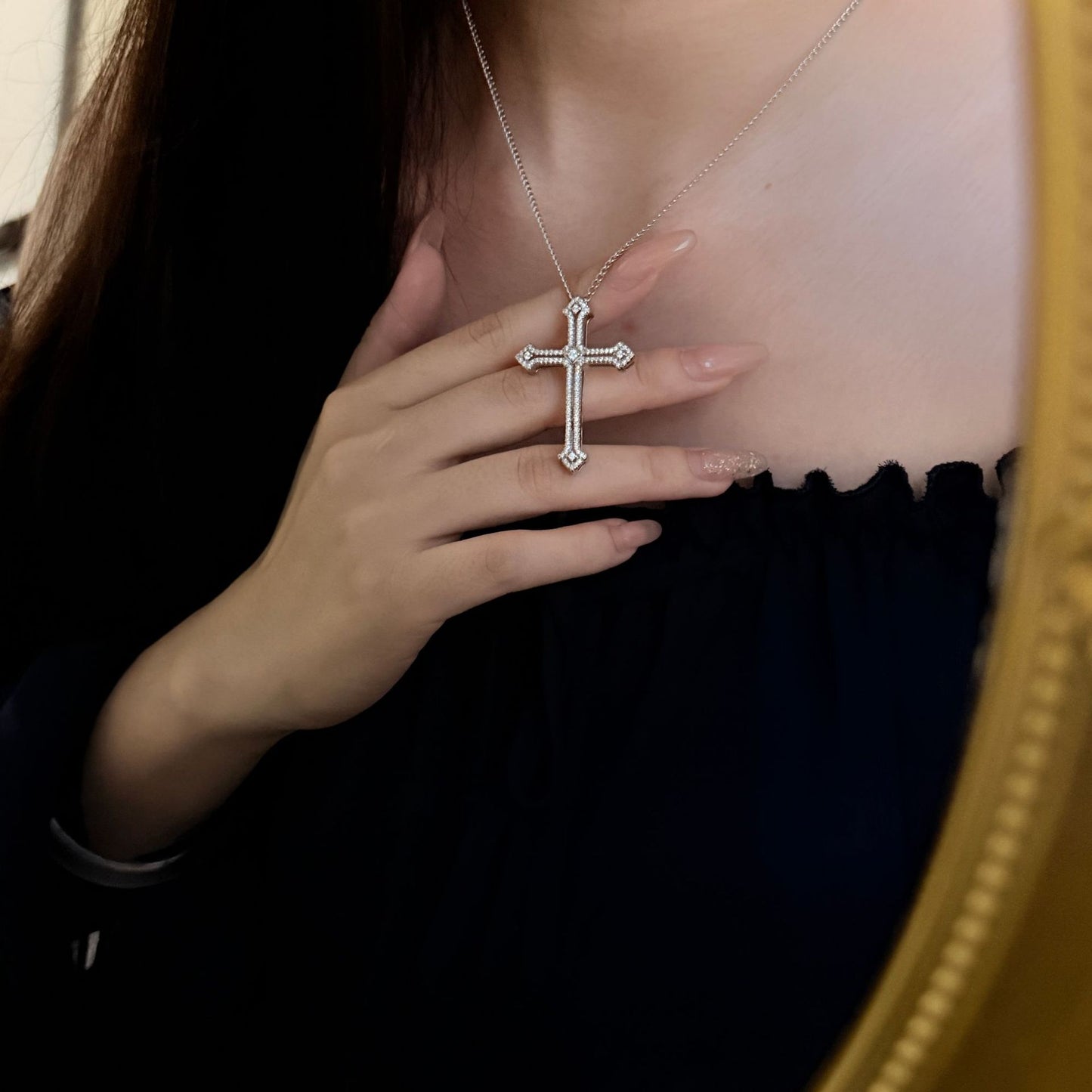 Luminous Faith Crystal Cross Necklace