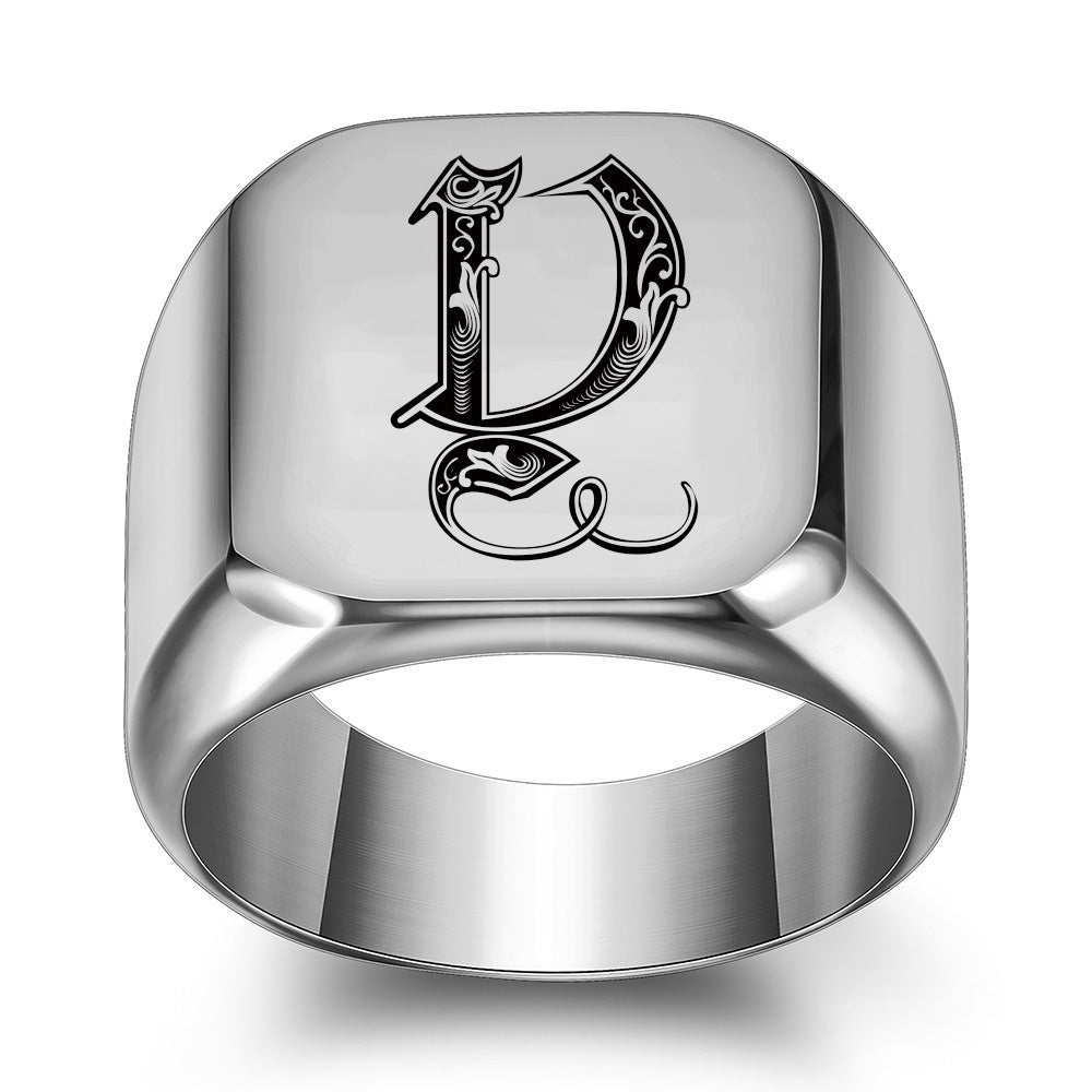 Royal Initial Signet Ring