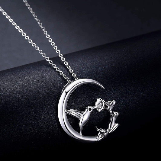 Hummingbird Moon Blossom Necklace