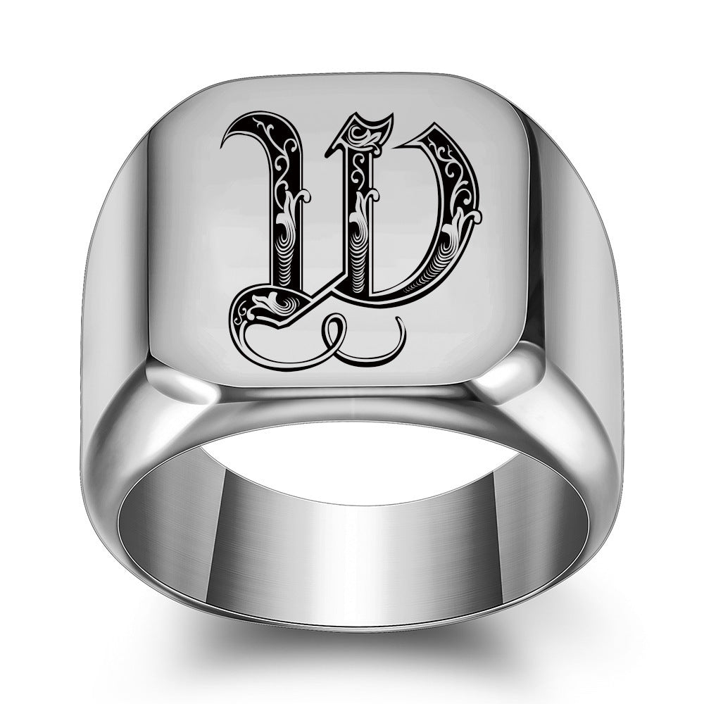 Royal Initial Signet Ring