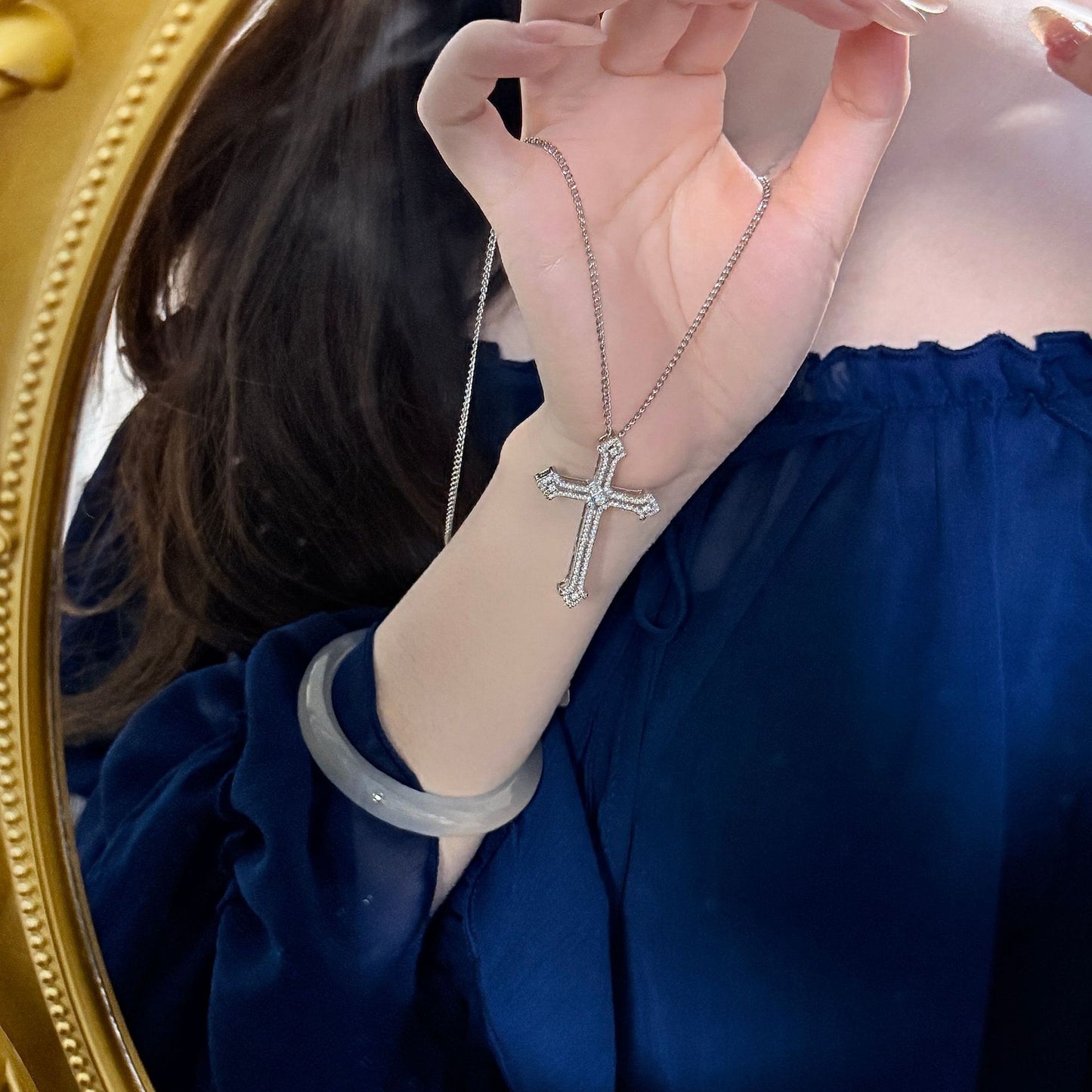 Luminous Faith Crystal Cross Necklace