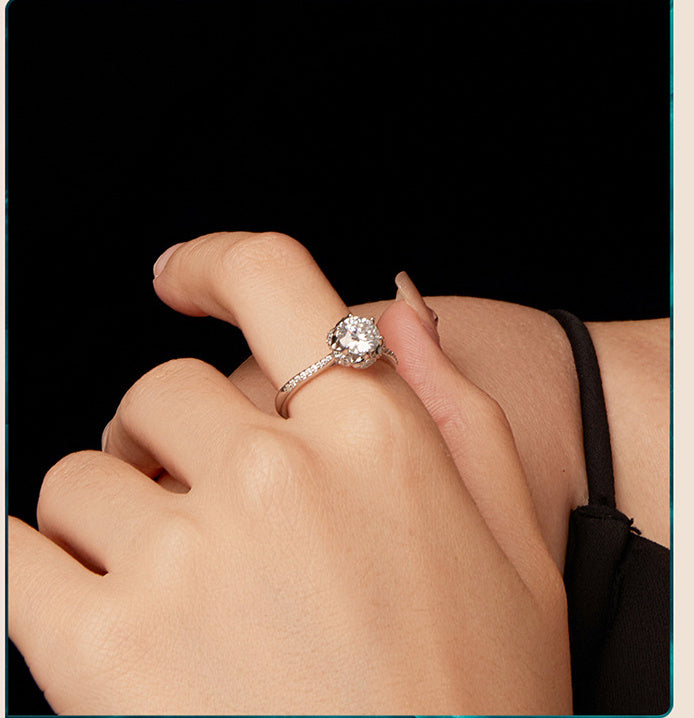 Moissanite Flower Ring