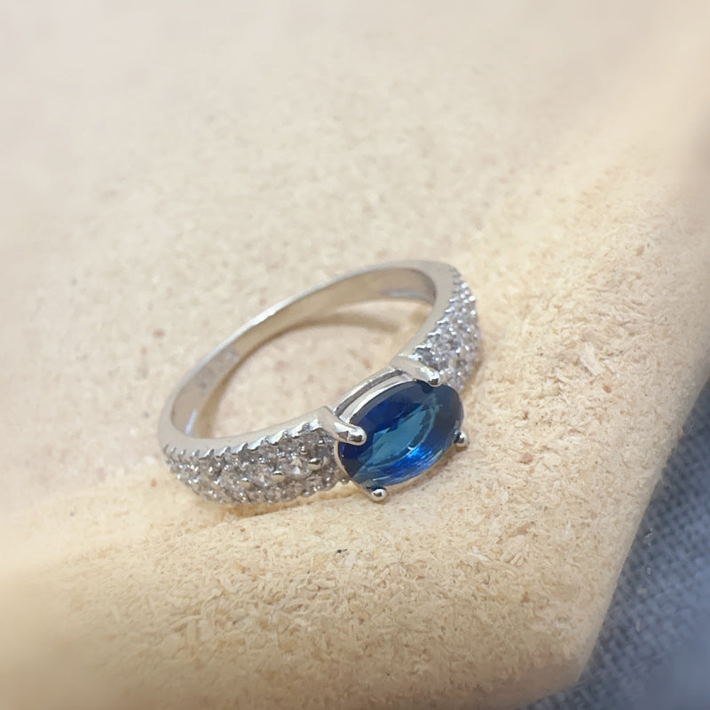 Azure Moissanite Elegance Ring