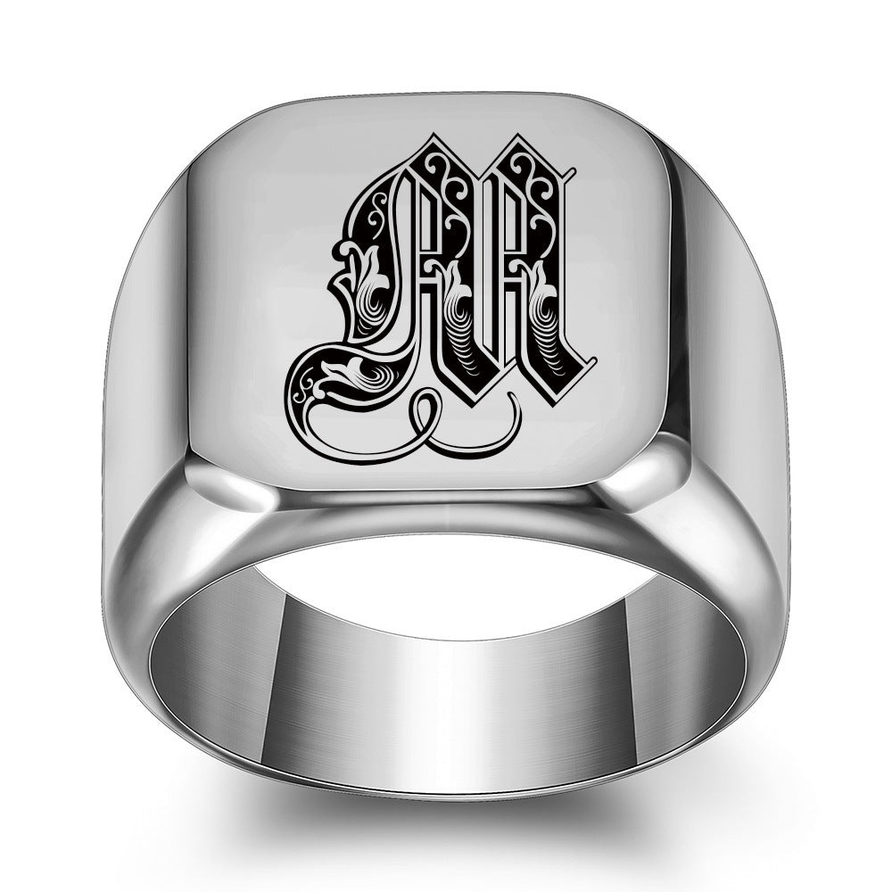 Royal Initial Signet Ring