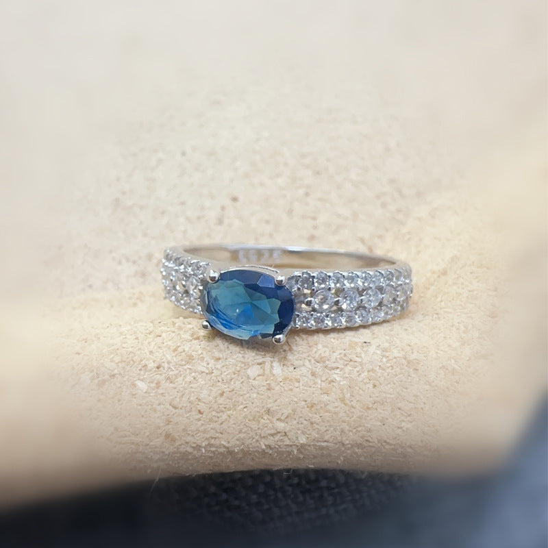 Azure Moissanite Elegance Ring