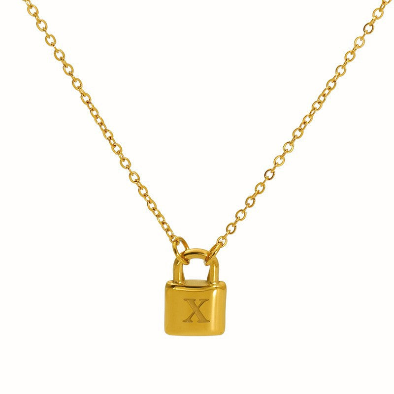 LetterPad A–Z Gold Padlock Necklace