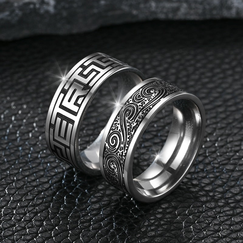 Eternal Engrave Titanium Steel Rings