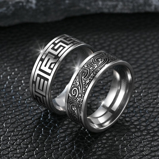 Eternal Engrave Titanium Steel Rings