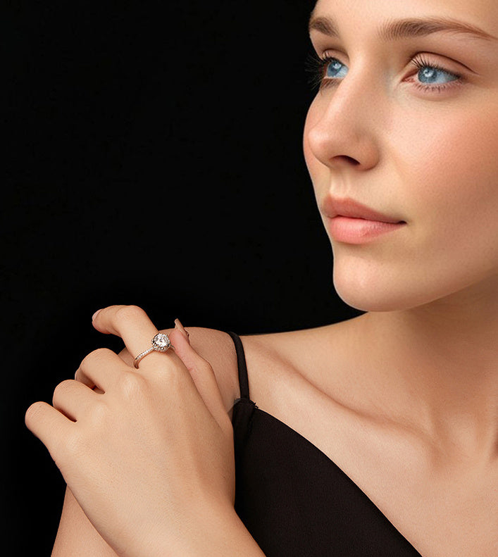 Moissanite Flower Ring