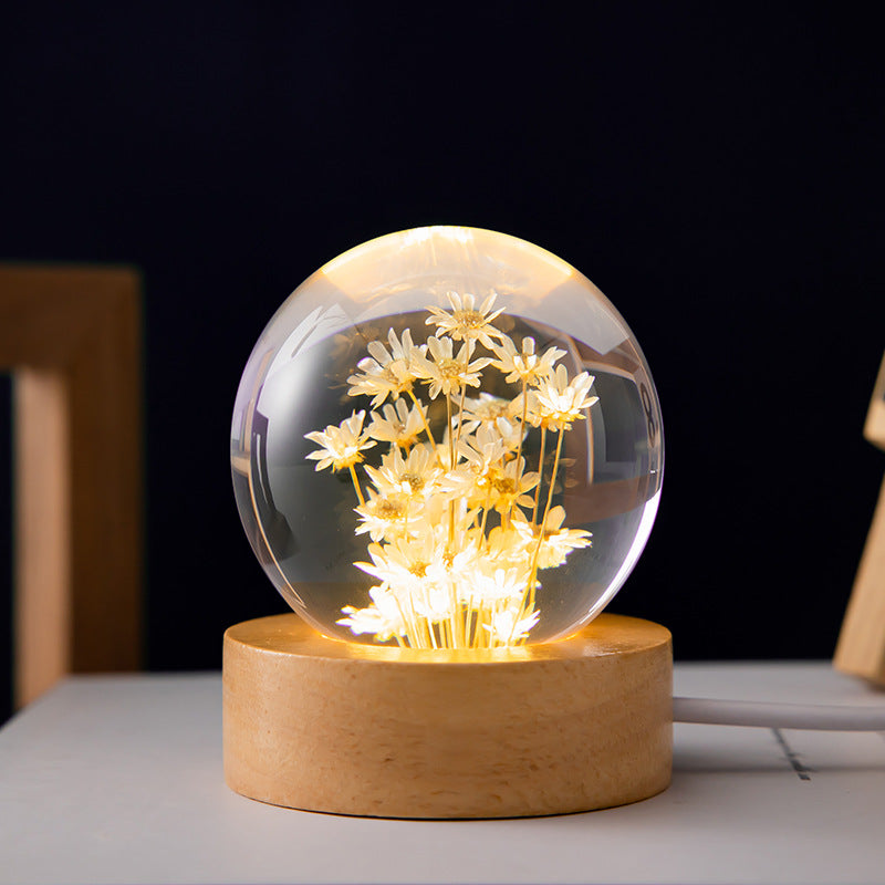 Luminous 3D Dandelion Crystal Ball