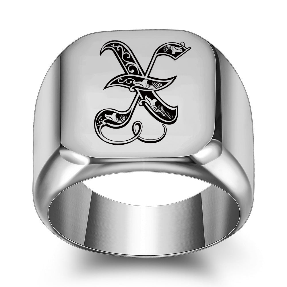 Royal Initial Signet Ring