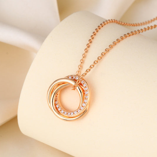 Trinity Glow Interlocking Circles Necklace