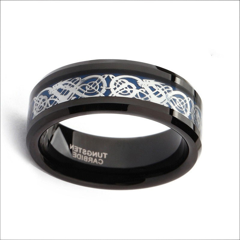 Midnight Dragon Tungsten Ring