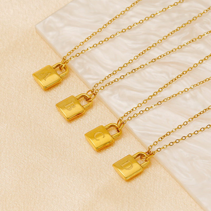LetterPad A–Z Gold Padlock Necklace