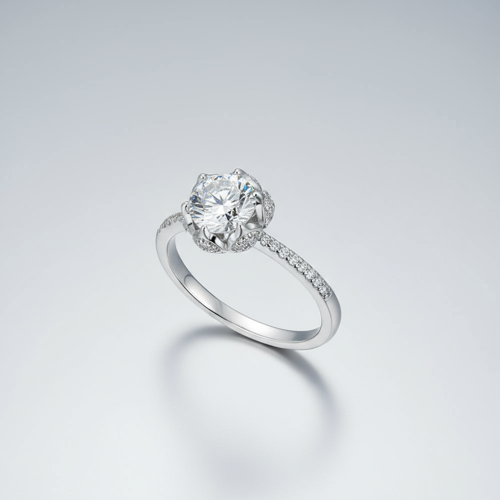 Moissanite Flower Ring