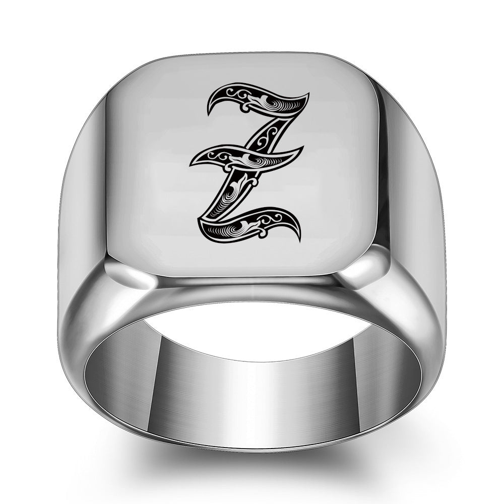 Royal Initial Signet Ring