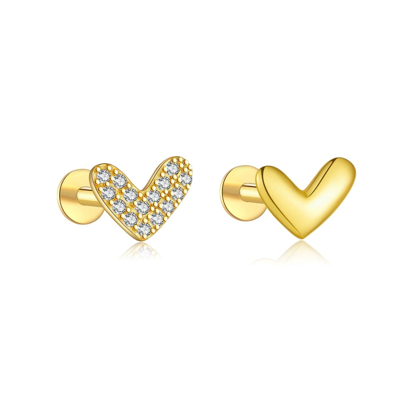 Golden Pulse Heart  Necklace & Earrings