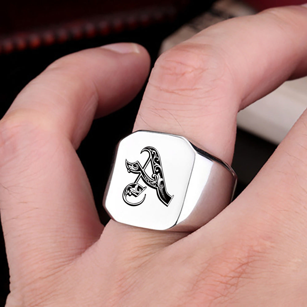 Royal Initial Signet Ring