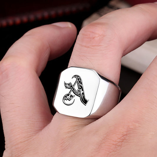 Royal Initial Signet Ring