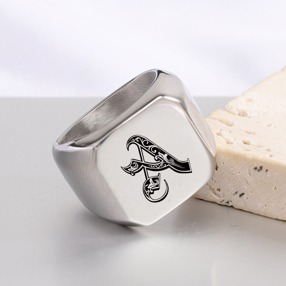 Royal Initial Signet Ring
