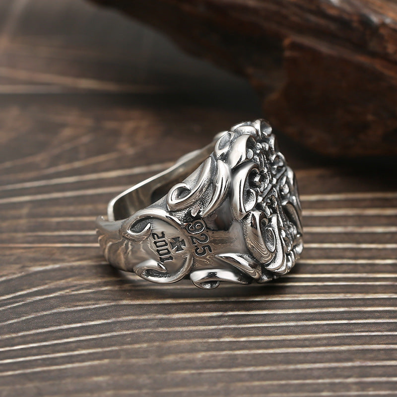 Sanctus Ornate Cross Ring