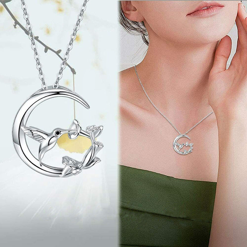 Hummingbird Moon Blossom Necklace