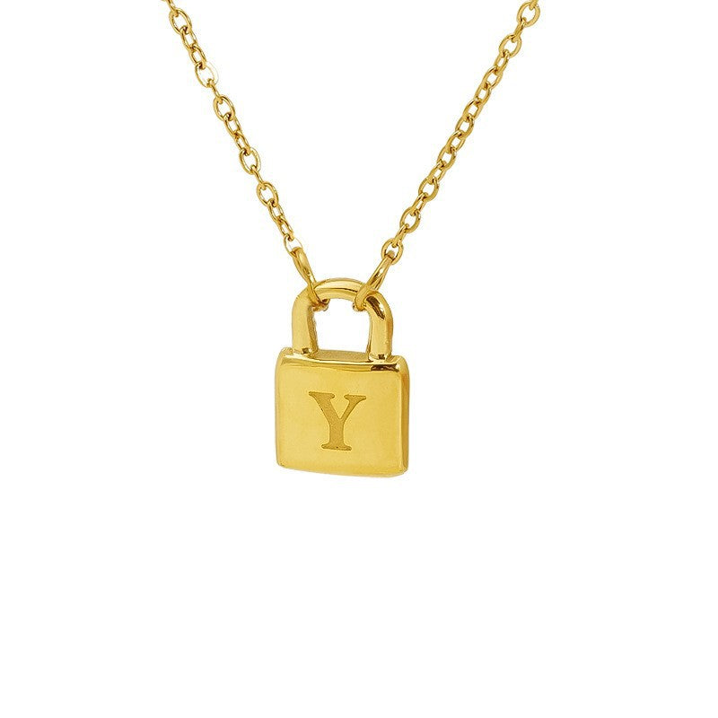 LetterPad A–Z Gold Padlock Necklace