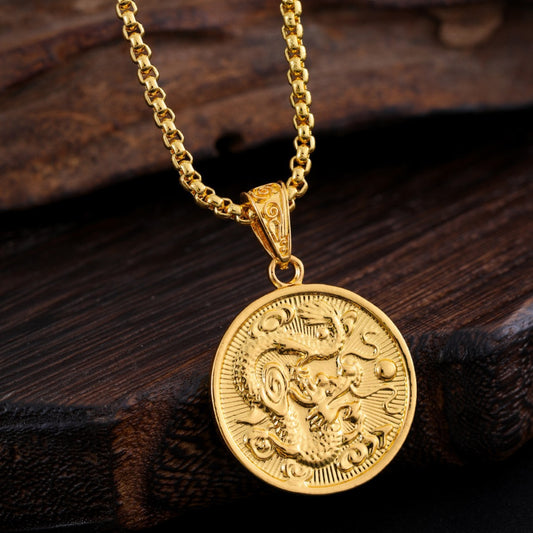 mperial Dragon Medallion Necklace