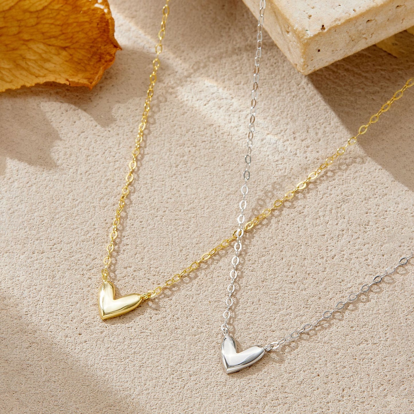 Golden Pulse Heart  Necklace & Earrings