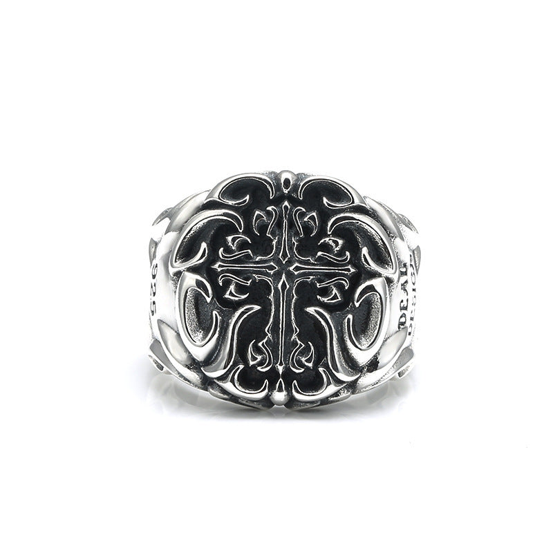Sanctus Ornate Cross Ring
