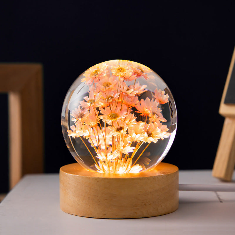 Luminous 3D Dandelion Crystal Ball