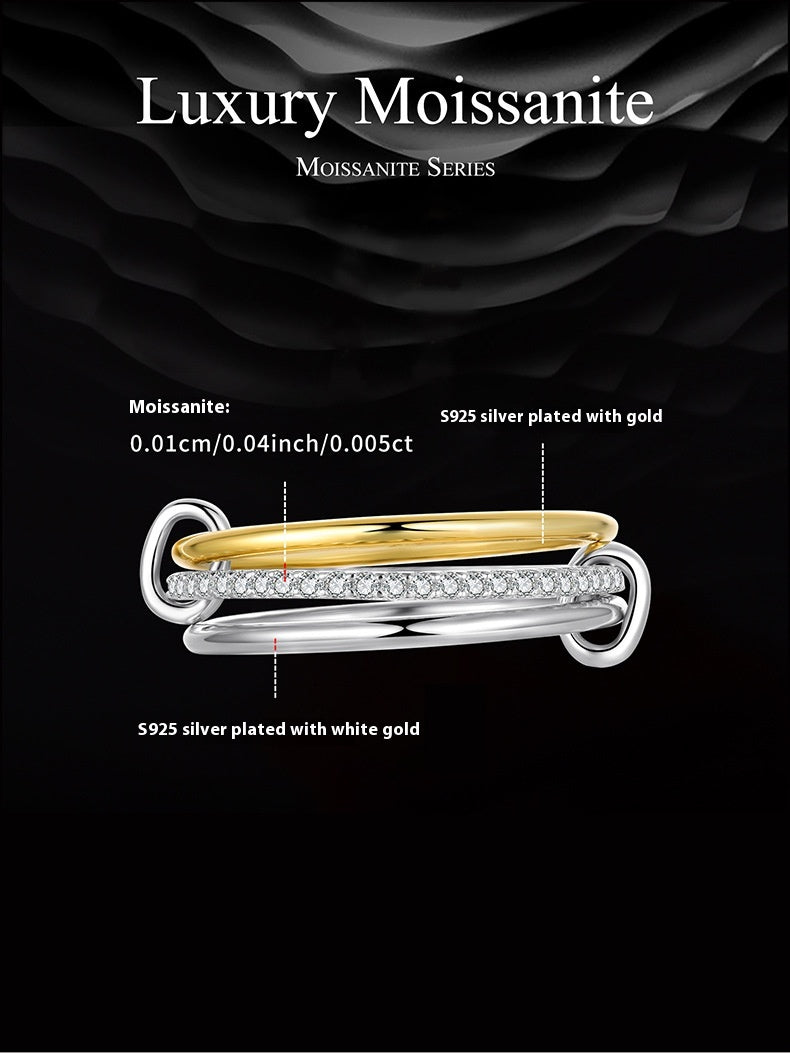 Three Circle Stacked Mosaic Ring