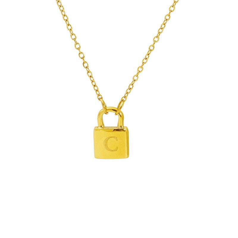 LetterPad A–Z Gold Padlock Necklace