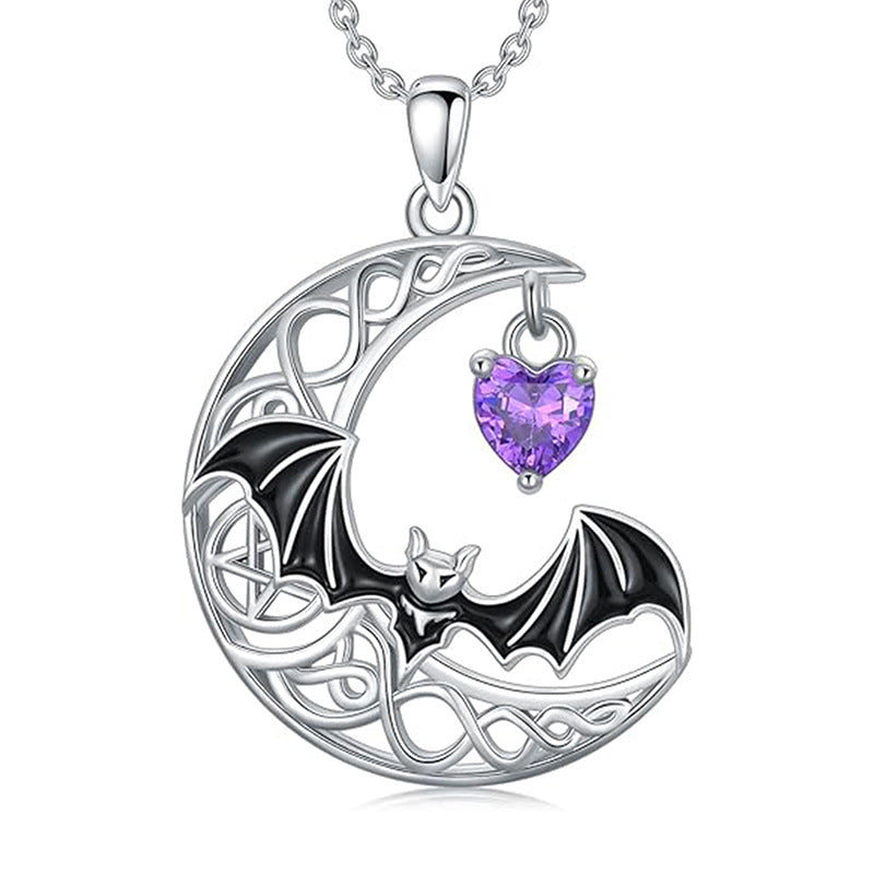 Moonlit Bat Charm Necklace