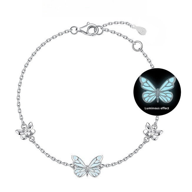 Luminous Butterfly Necklace & Bracelet Set