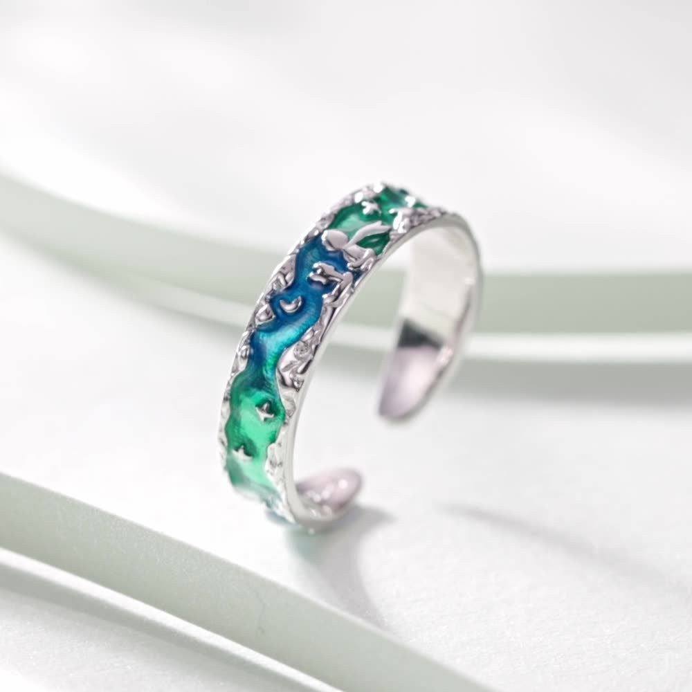 Ocean Dreams Adjustable Silver Ring