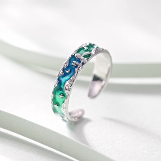 Ocean Dreams Adjustable Silver Ring
