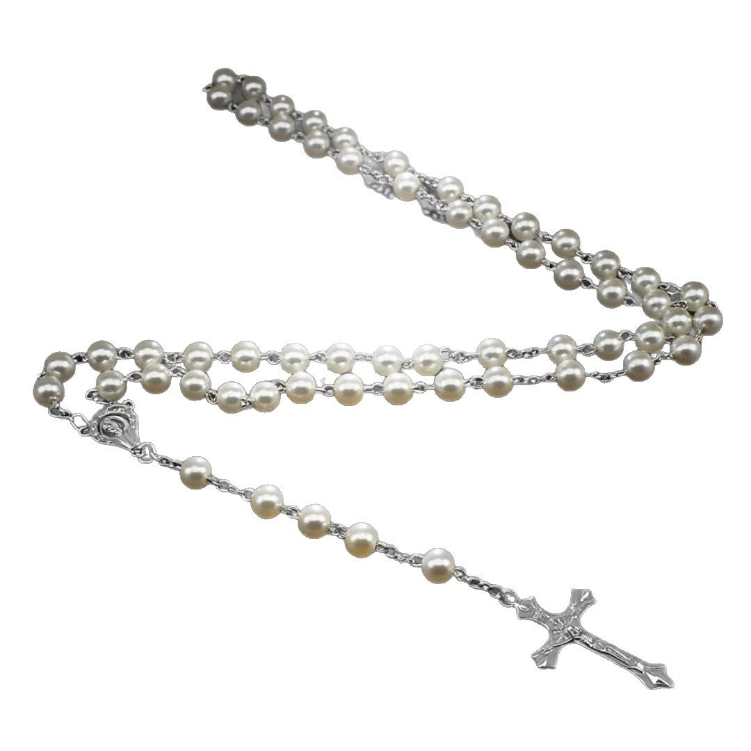 Classic Beaded Cross Pendant Necklace