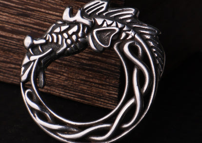 Nordic Dragon Ouroboros Necklace