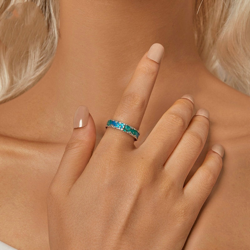 Ocean Dreams Adjustable Silver Ring