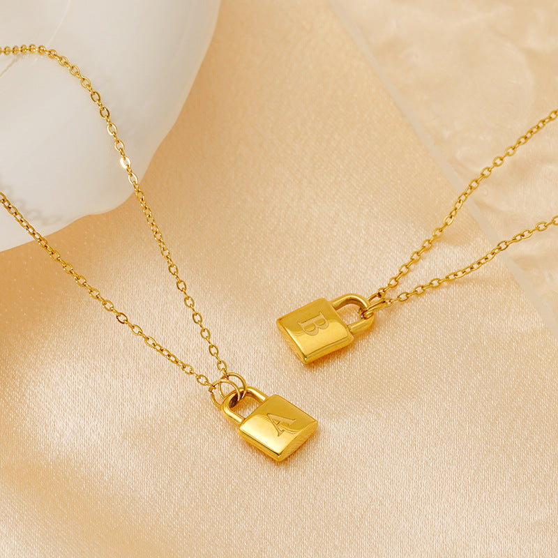 LetterPad A–Z Gold Padlock Necklace