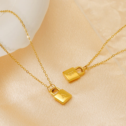 LetterPad A–Z Gold Padlock Necklace