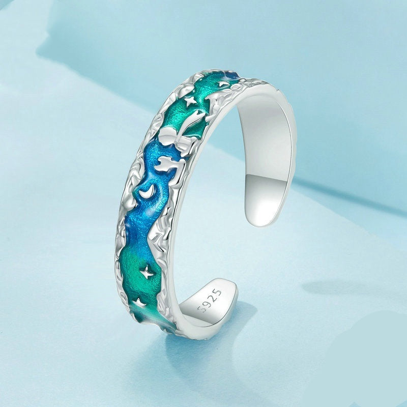 Ocean Dreams Adjustable Silver Ring