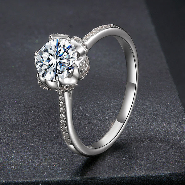Moissanite Flower Ring