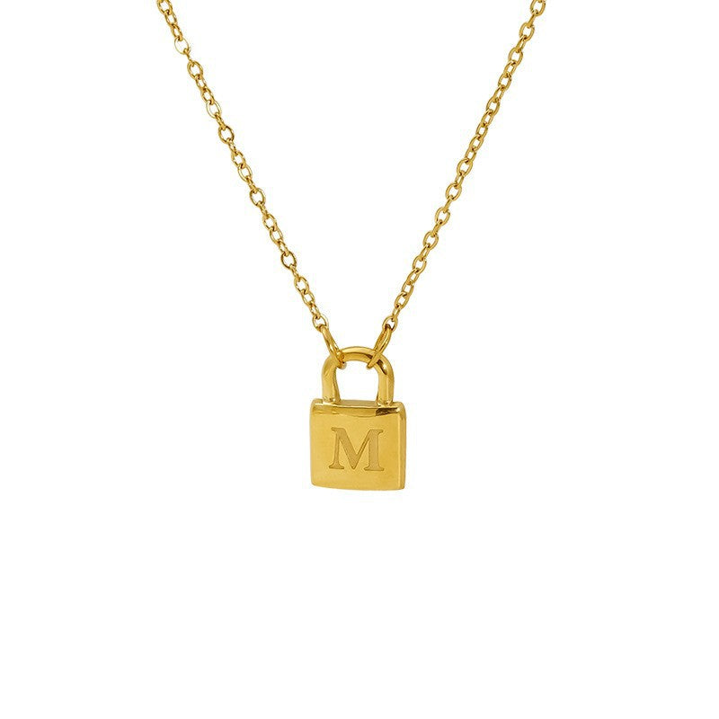 LetterPad A–Z Gold Padlock Necklace